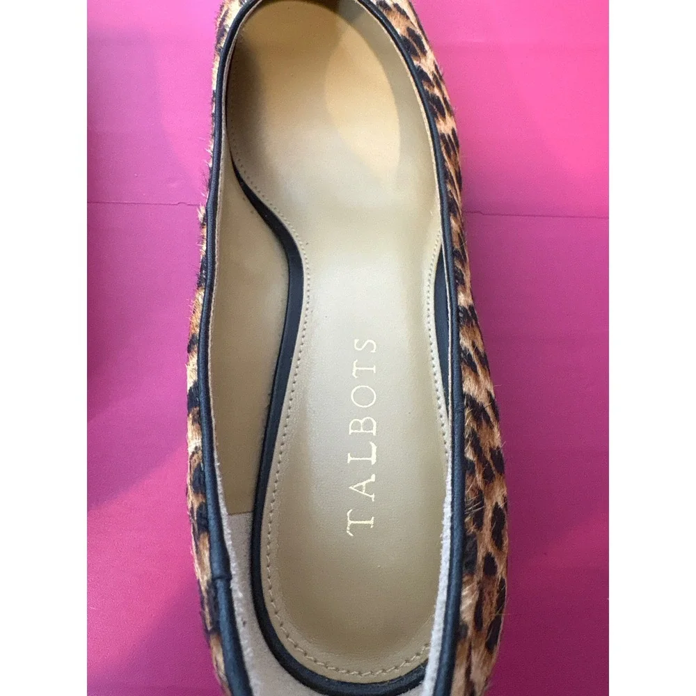 Talbots   Leopard Print Calf‎ Hair Wedge Pumps  Size 7.5 EUC